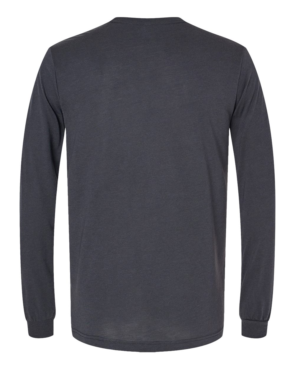 BELLA + CANVAS 3513 Unisex Triblend Long Sleeve Tee in Solid Dark Grey Triblend, back