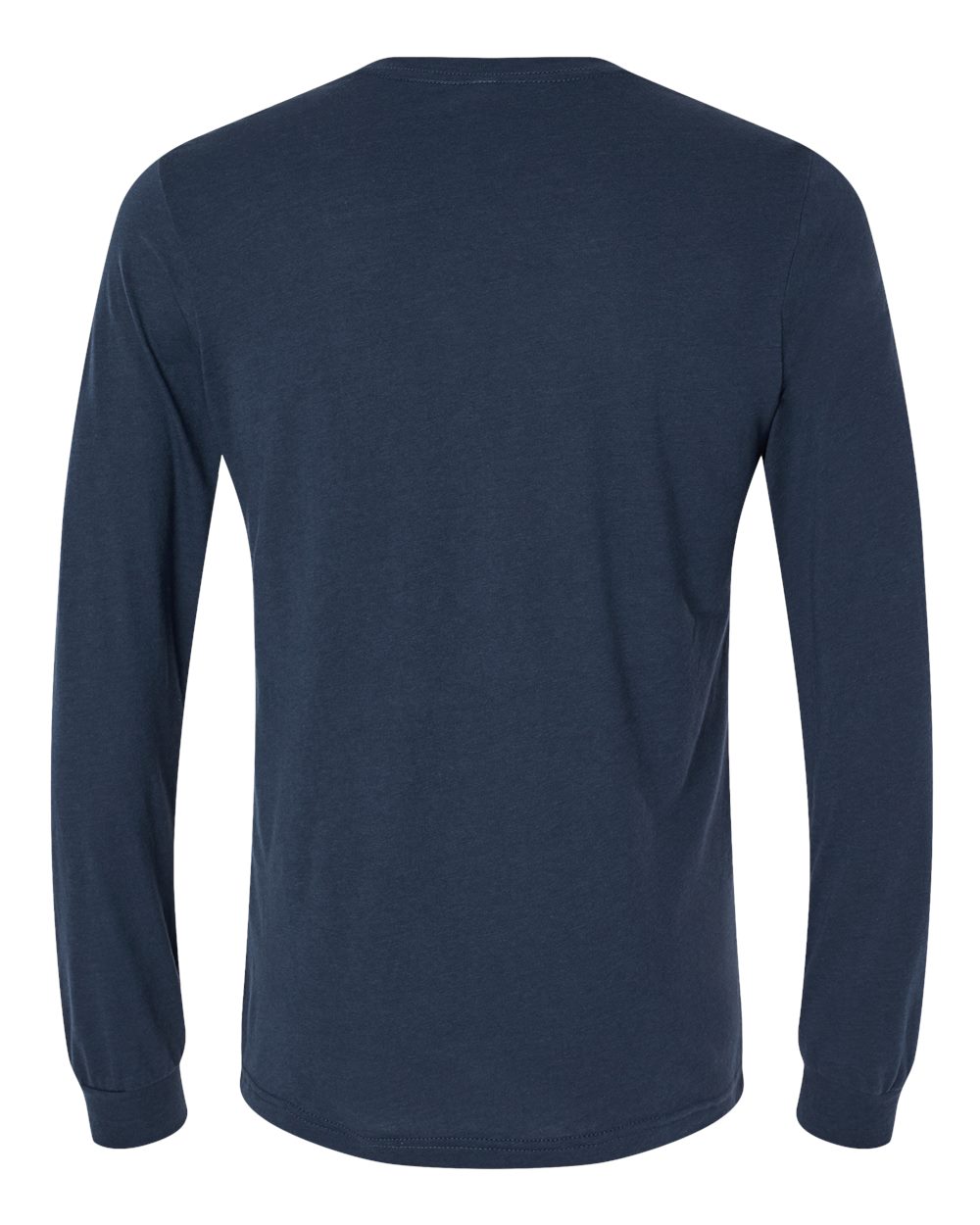 BELLA + CANVAS 3513 Unisex Triblend Long Sleeve Tee in Solid Navy Triblend, back