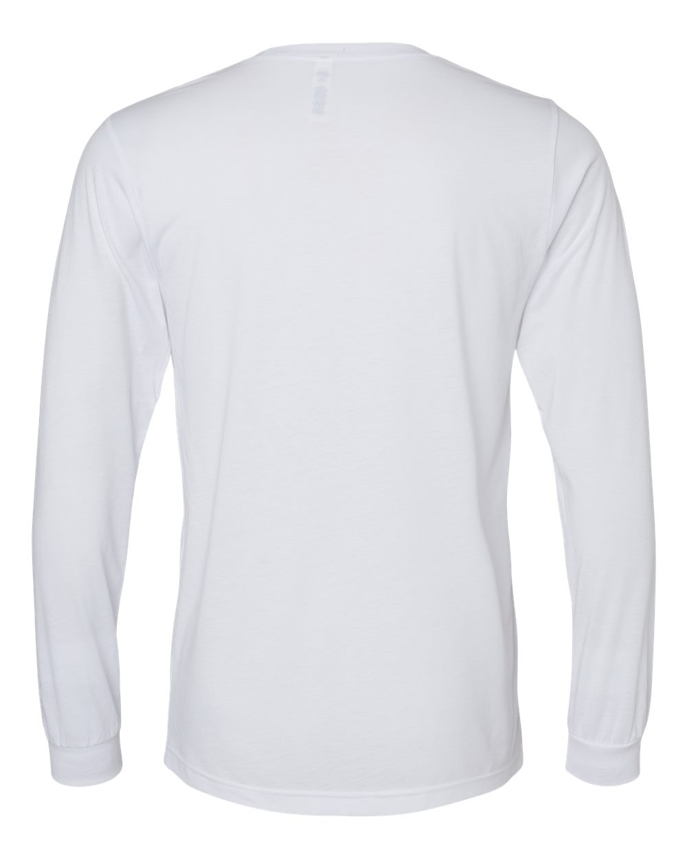 BELLA + CANVAS 3513 Unisex Triblend Long Sleeve Tee in Solid White Triblend, back