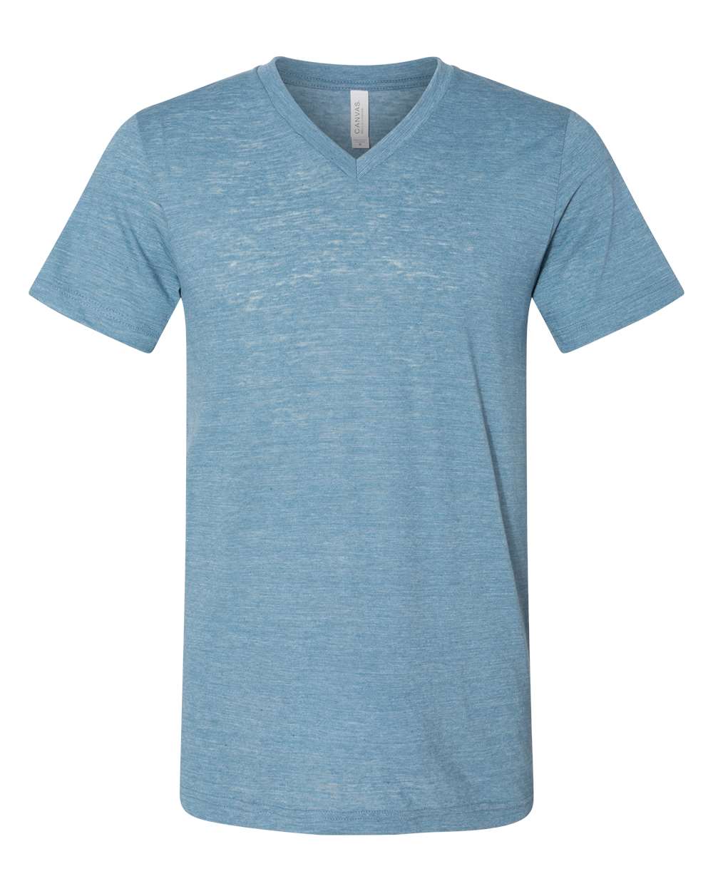 BELLA + CANVAS 3655 Unisex Textured Jersey V-Neck Tee in Denim Slub
