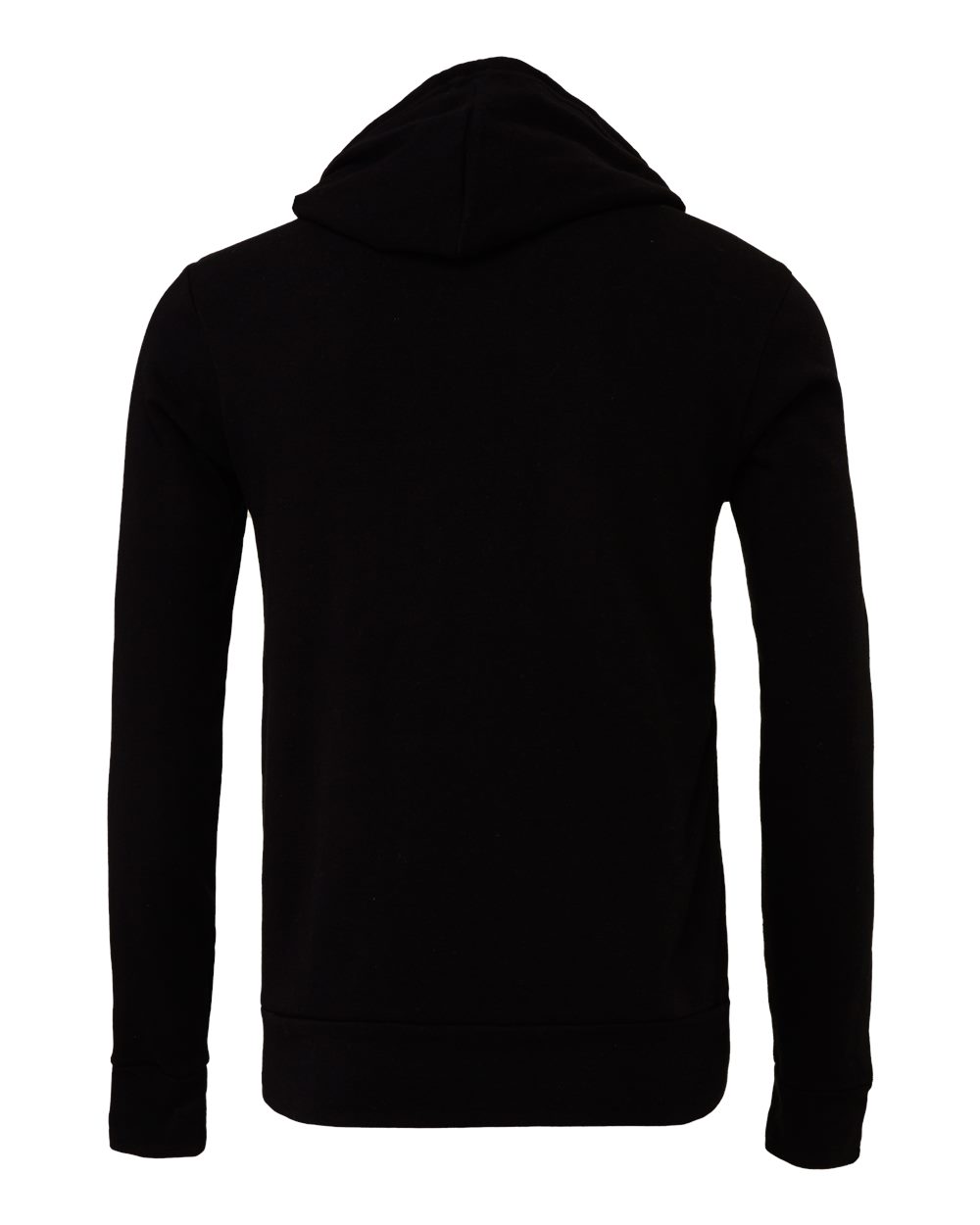 BELLA + CANVAS 3719 Unisex Sponge Fleece Hoodie Sweatshirt in Black, back