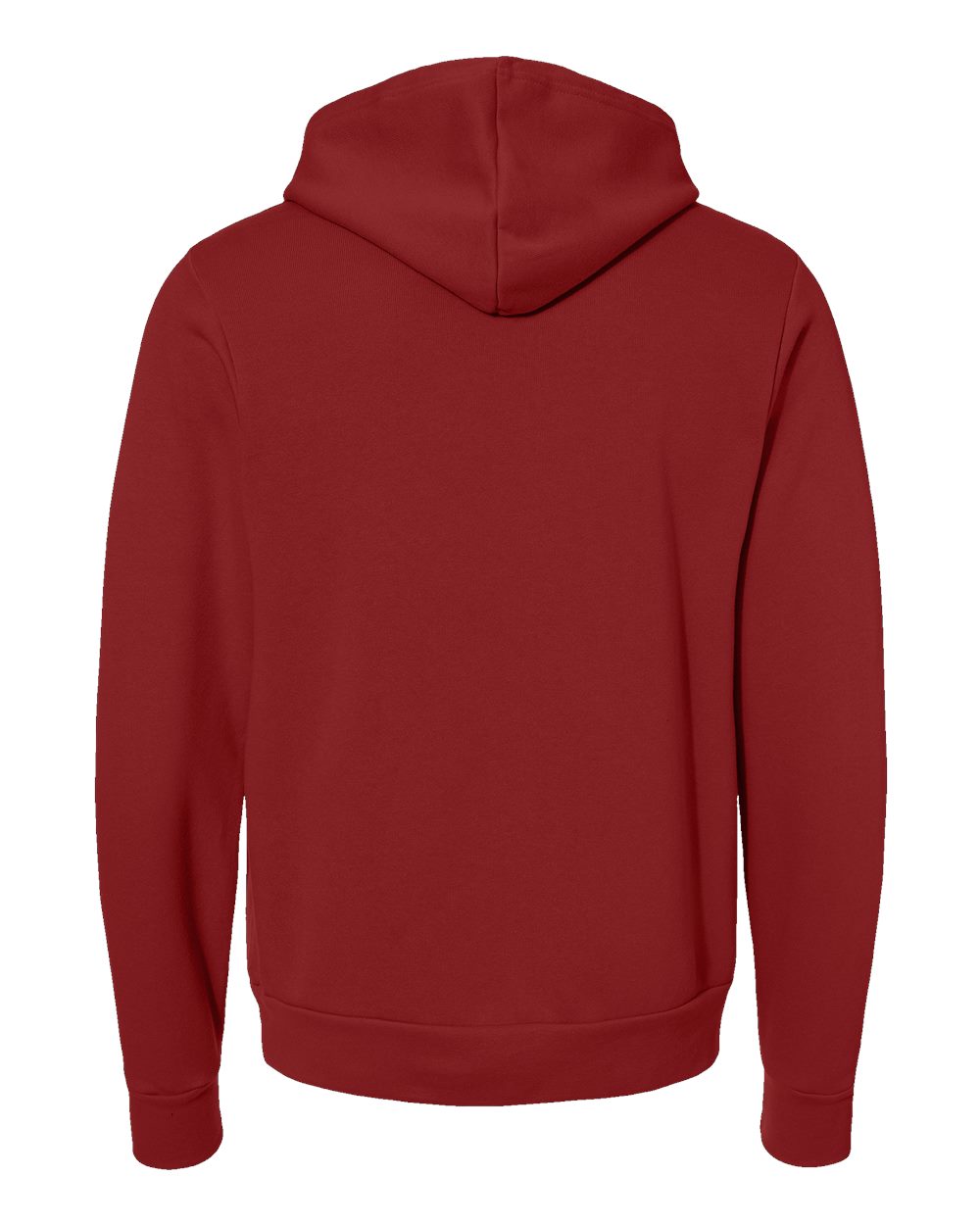 BELLA + CANVAS 3719 Unisex Sponge Fleece Hoodie Sweatshirt in Cardinal, back