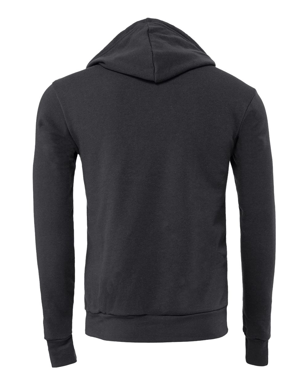 BELLA + CANVAS 3719 Unisex Sponge Fleece Hoodie Sweatshirt in Dark Grey, back