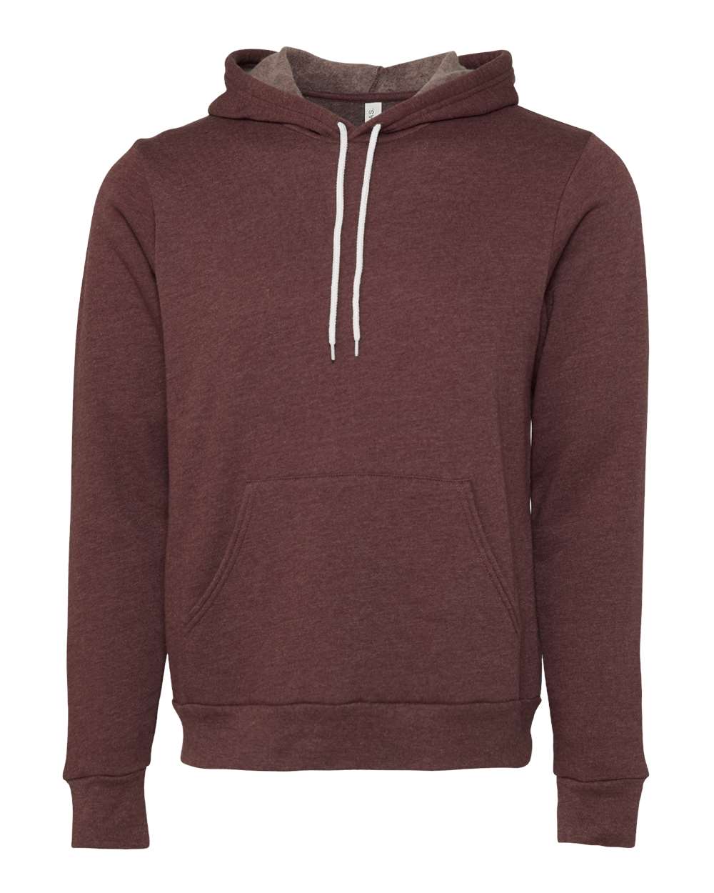 BELLA + CANVAS 3719 Unisex Sponge Fleece Hoodie Sweatshirt in Heather Maroon