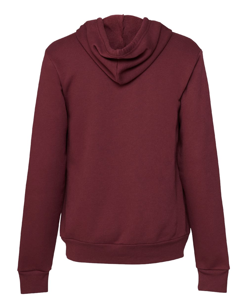 BELLA + CANVAS 3719 Unisex Sponge Fleece Hoodie Sweatshirt in Maroon, back