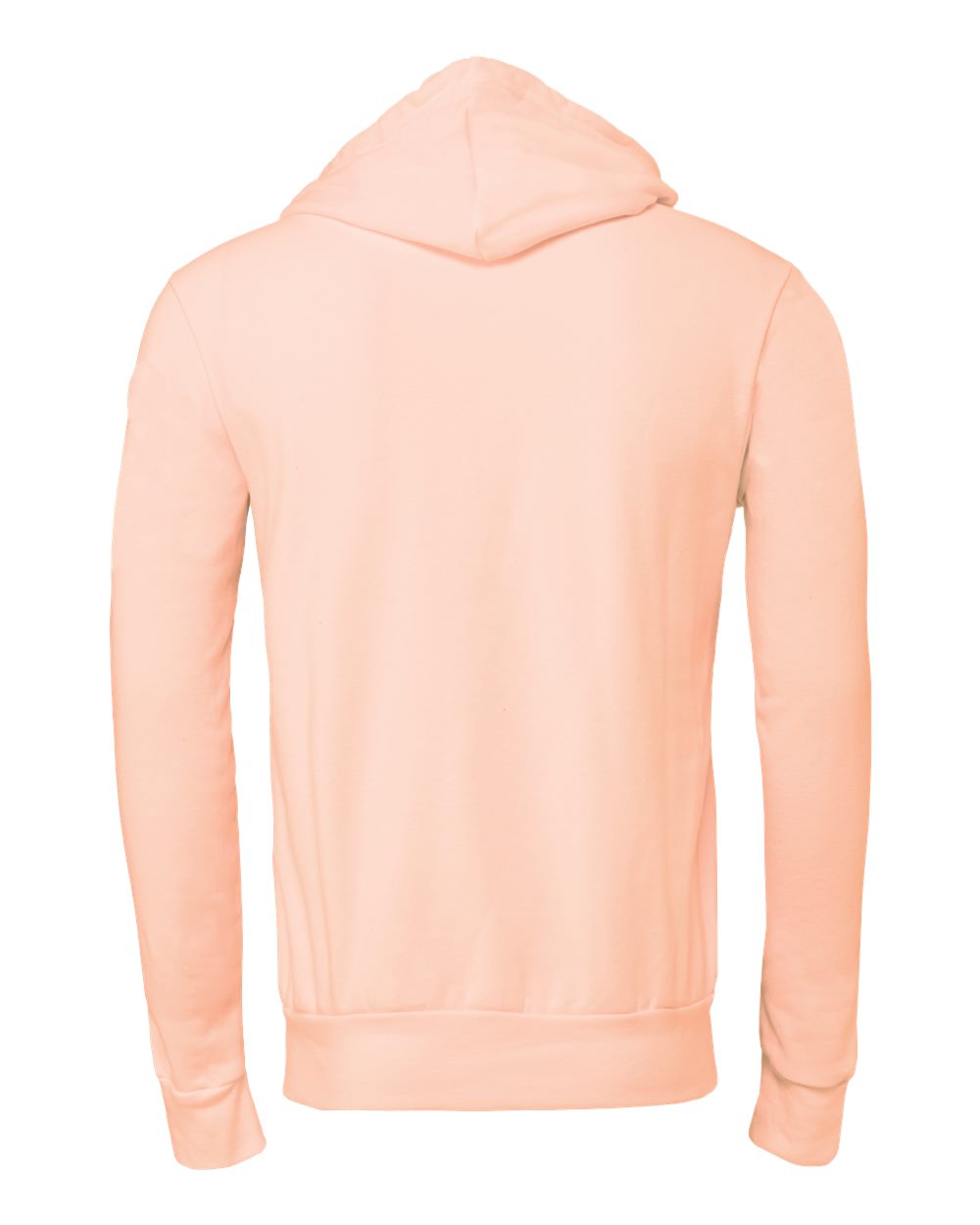 BELLA + CANVAS 3719 Unisex Sponge Fleece Hoodie Sweatshirt in Peach, back