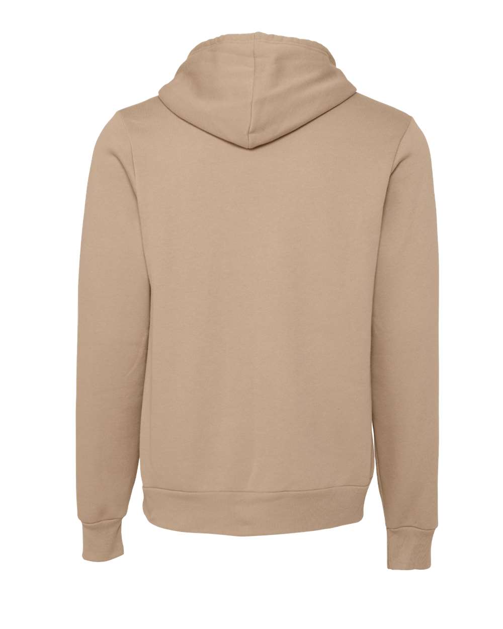 BELLA + CANVAS 3719 Unisex Sponge Fleece Hoodie Sweatshirt in Tan, back