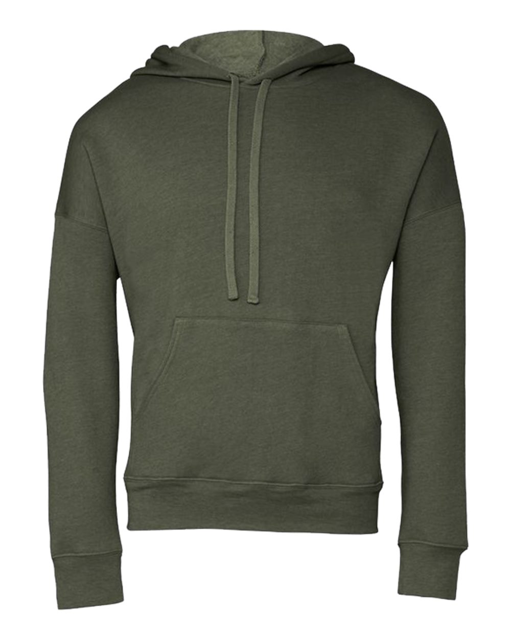 BELLA + CANVAS 3729 Unisex Sponge Fleece Drop Shoulder Hoodie Sweatshirt in Military Green