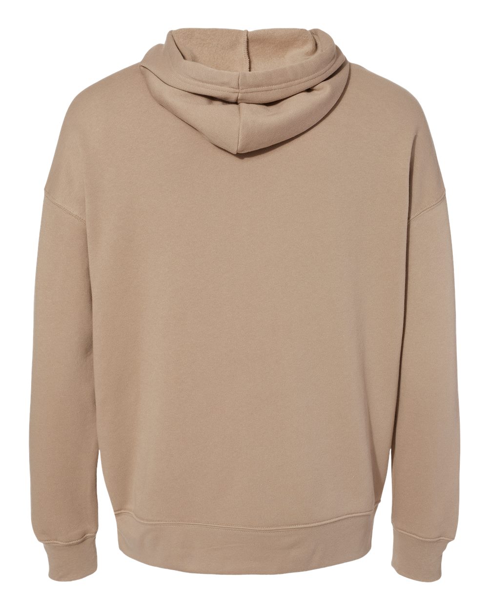 BELLA + CANVAS 3729 Unisex Sponge Fleece Drop Shoulder Hoodie Sweatshirt in Tan, back