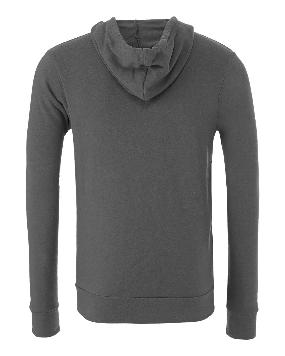 BELLA + CANVAS 3739 Unisex Sponge Fleece Full-Zip Hoodie Sweatshirt in Asphalt, back