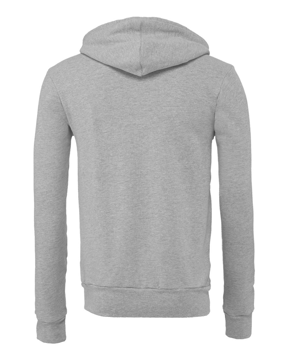 BELLA + CANVAS 3739 Unisex Sponge Fleece Full-Zip Hoodie Sweatshirt in Athletic Heather, back