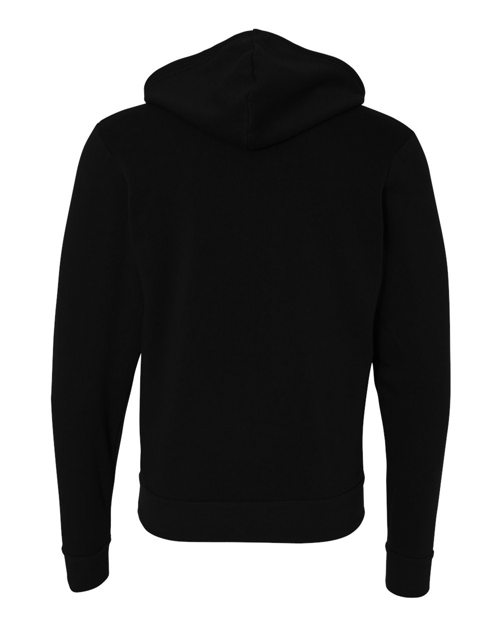BELLA + CANVAS 3739 Unisex Sponge Fleece Full-Zip Hoodie Sweatshirt in Black, back