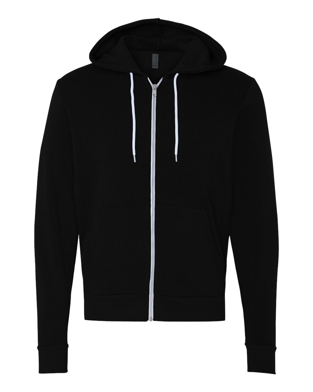 BELLA + CANVAS 3739 Unisex Sponge Fleece Full-Zip Hoodie Sweatshirt in Black