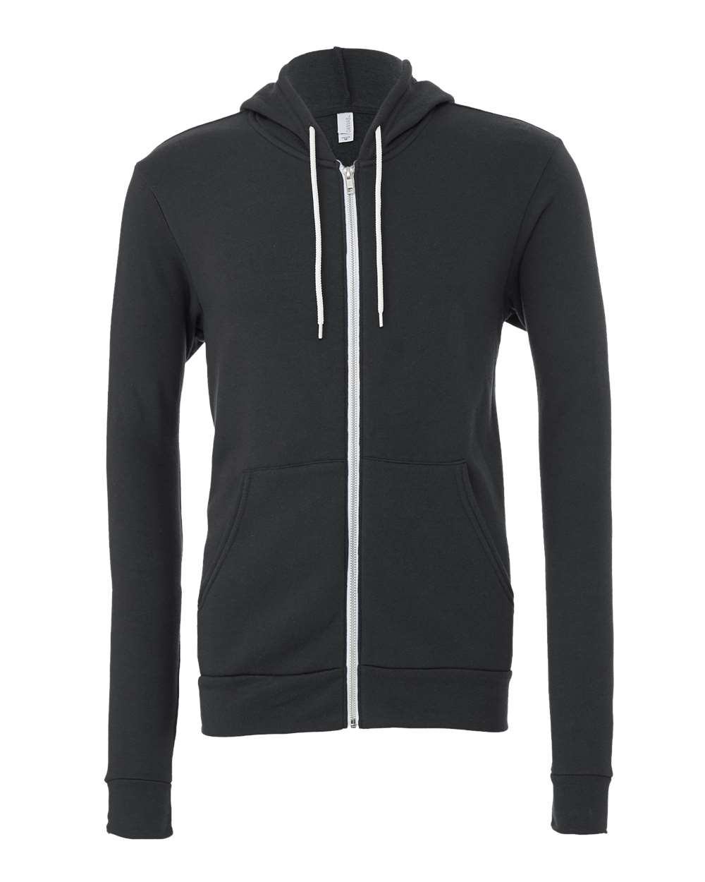 BELLA + CANVAS 3739 Unisex Sponge Fleece Full-Zip Hoodie Sweatshirt in Dark Grey