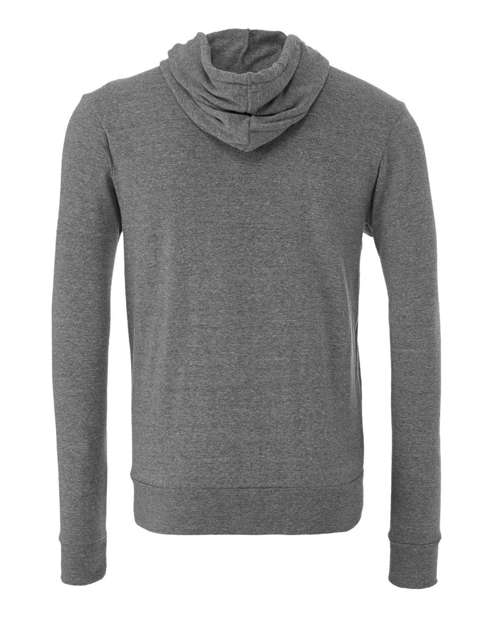 BELLA + CANVAS 3739 Unisex Sponge Fleece Full-Zip Hoodie Sweatshirt in Deep Heather, back