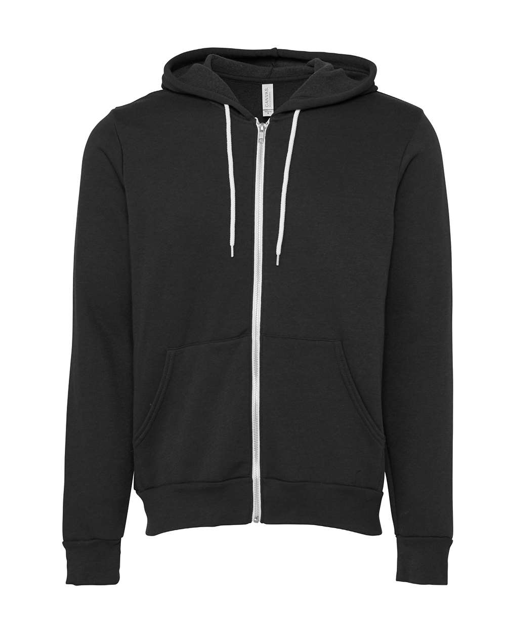 BELLA + CANVAS 3739 Unisex Sponge Fleece Full-Zip Hoodie Sweatshirt in DTG Dark Grey