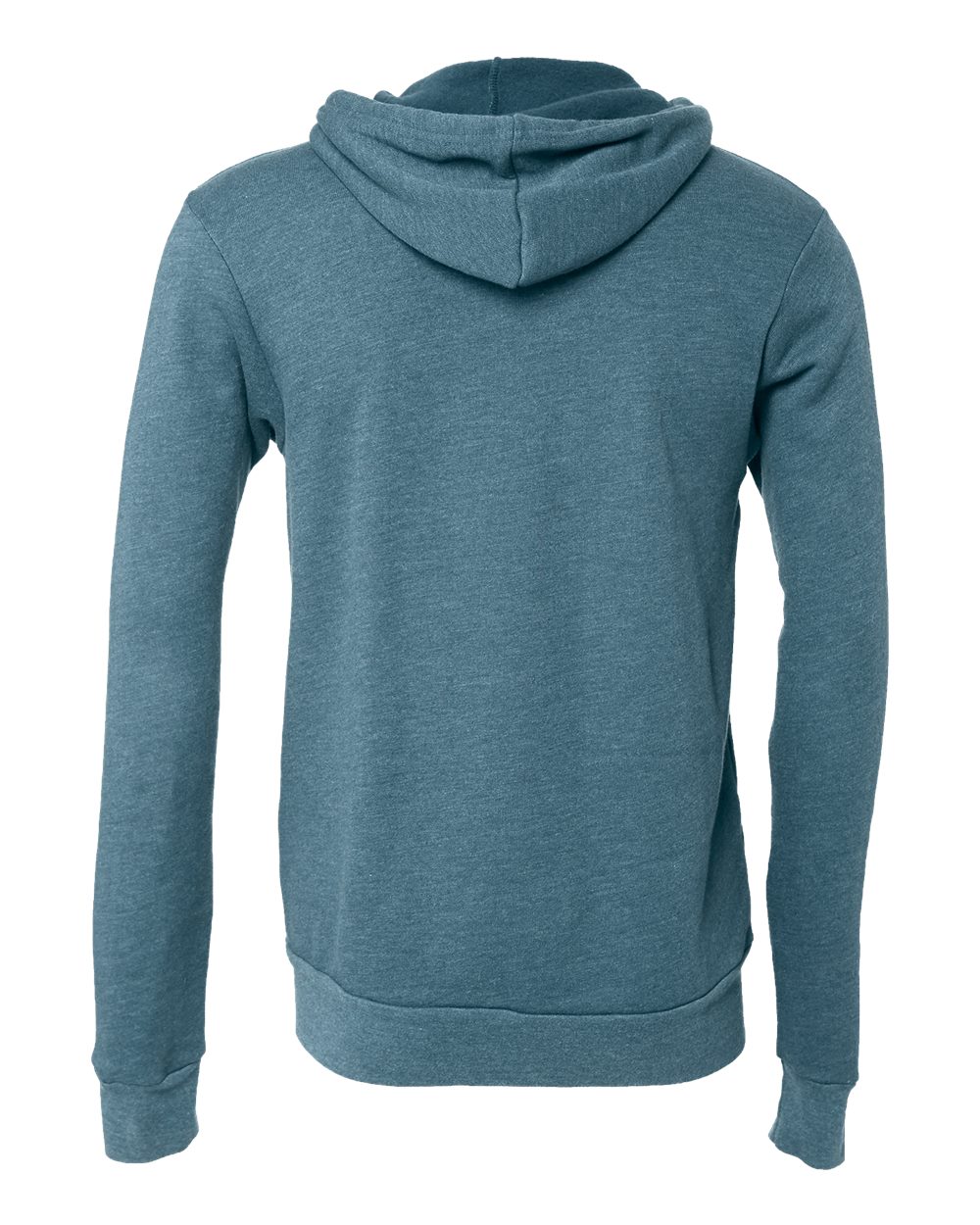 BELLA + CANVAS 3739 Unisex Sponge Fleece Full-Zip Hoodie Sweatshirt in Heather Deep Teal, back