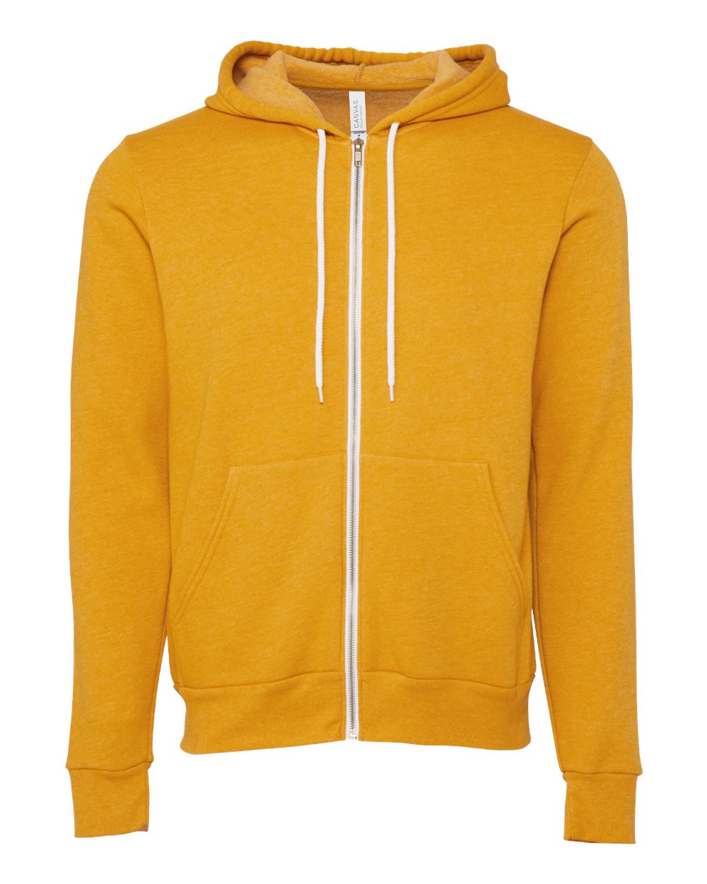BELLA + CANVAS 3739 Unisex Sponge Fleece Full-Zip Hoodie Sweatshirt in Heather Mustard