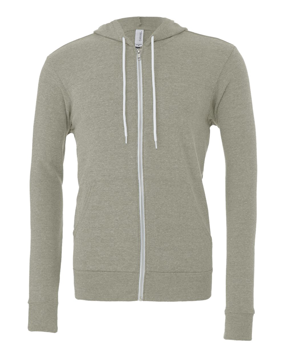 BELLA + CANVAS 3739 Unisex Sponge Fleece Full-Zip Hoodie Sweatshirt in Heather Stone