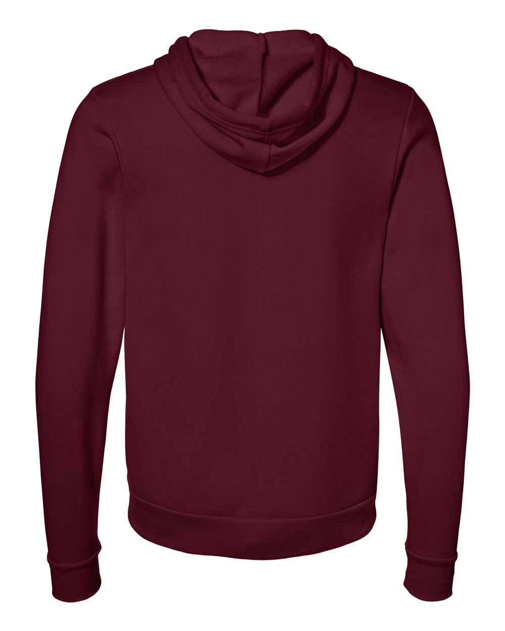 BELLA + CANVAS 3739 Unisex Sponge Fleece Full-Zip Hoodie Sweatshirt in Maroon, back