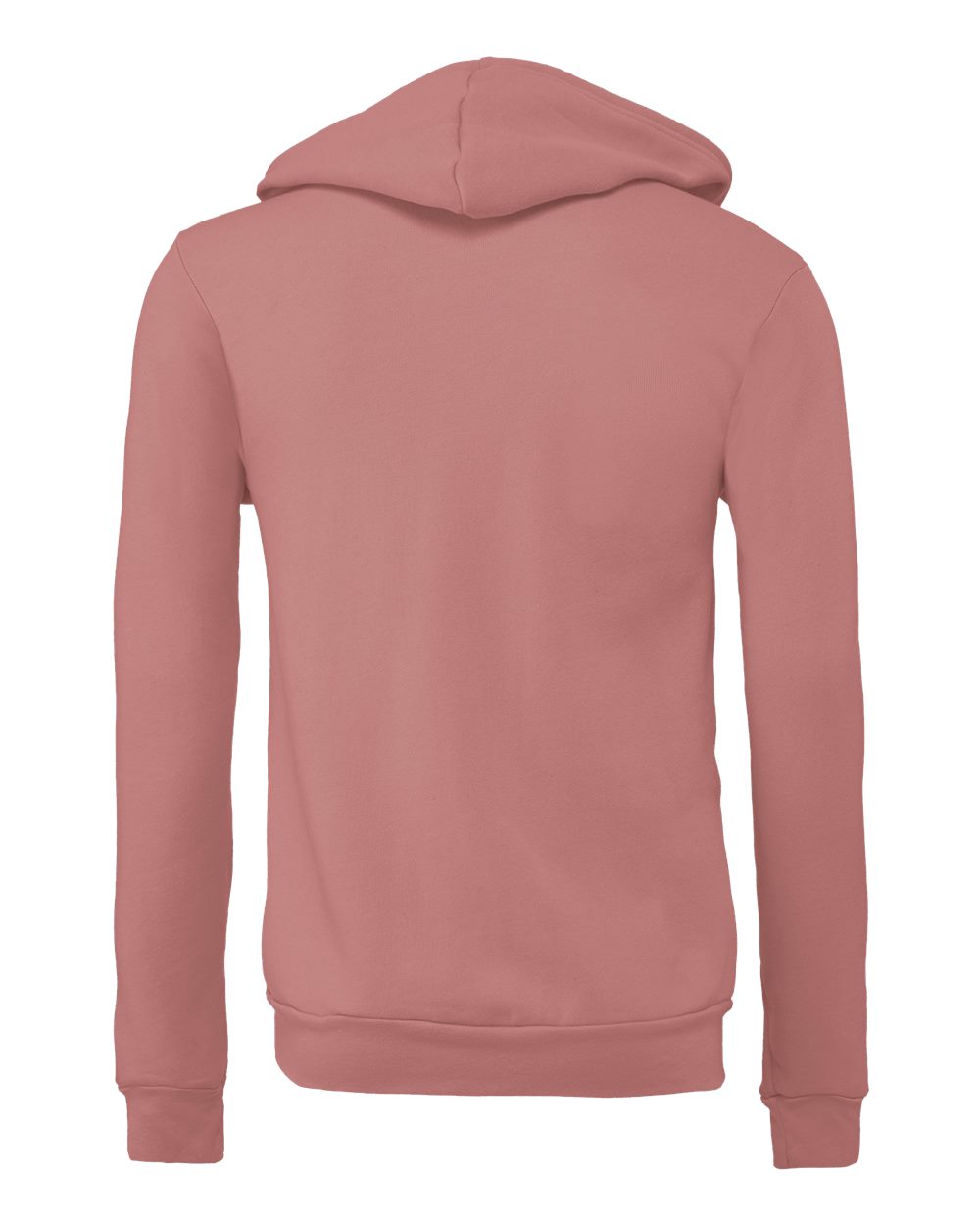 BELLA + CANVAS 3739 Unisex Sponge Fleece Full-Zip Hoodie Sweatshirt in Mauve, back