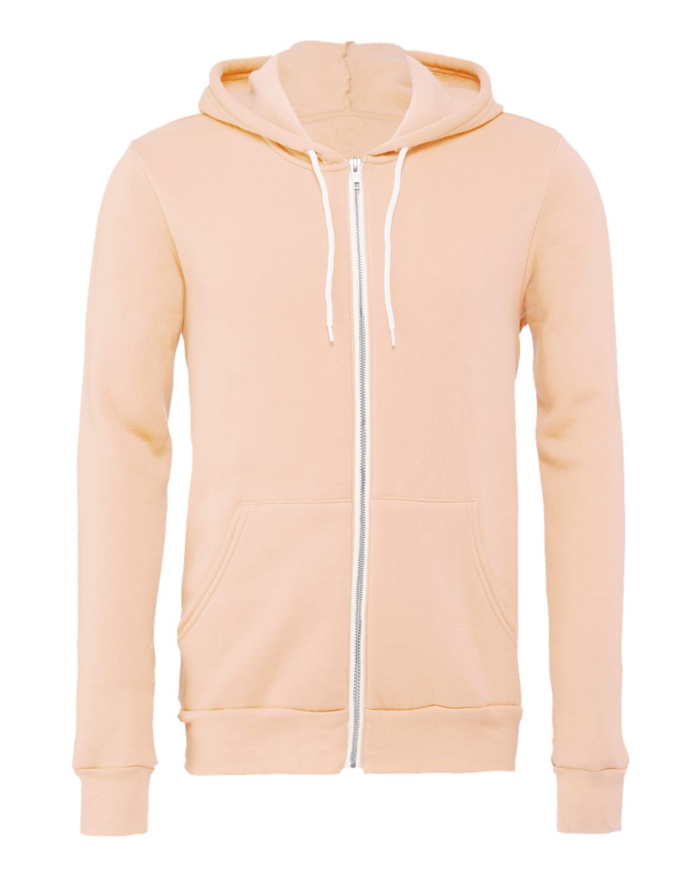 BELLA + CANVAS 3739 Unisex Sponge Fleece Full-Zip Hoodie Sweatshirt in Peach