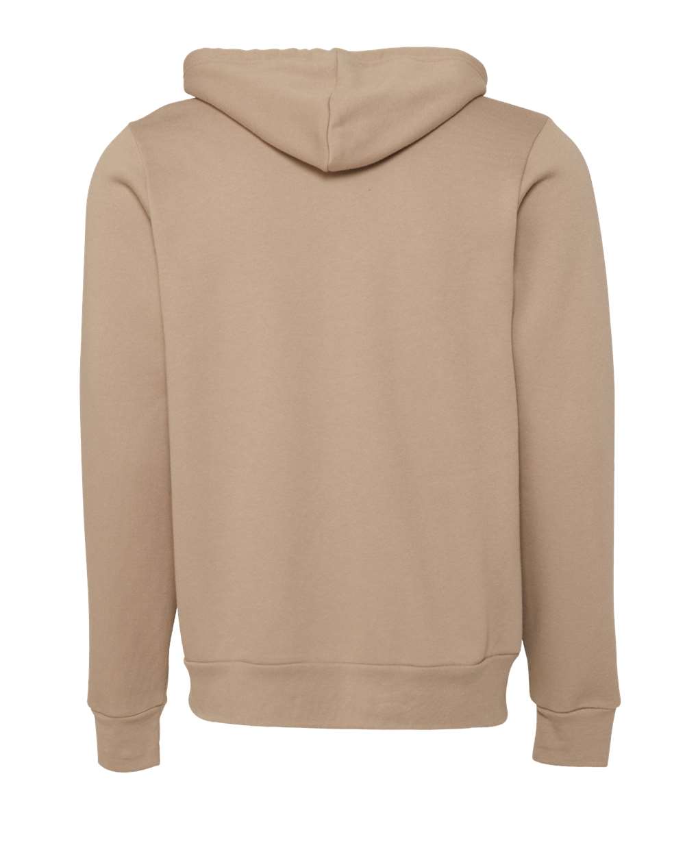 BELLA + CANVAS 3739 Unisex Sponge Fleece Full-Zip Hoodie Sweatshirt in Tan, back