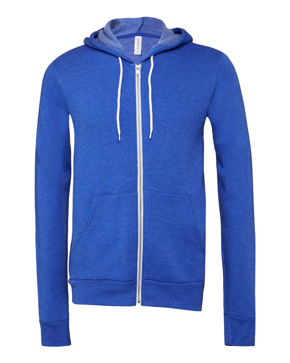 BELLA + CANVAS 3739 Unisex Sponge Fleece Full-Zip Hoodie Sweatshirt in True Royal