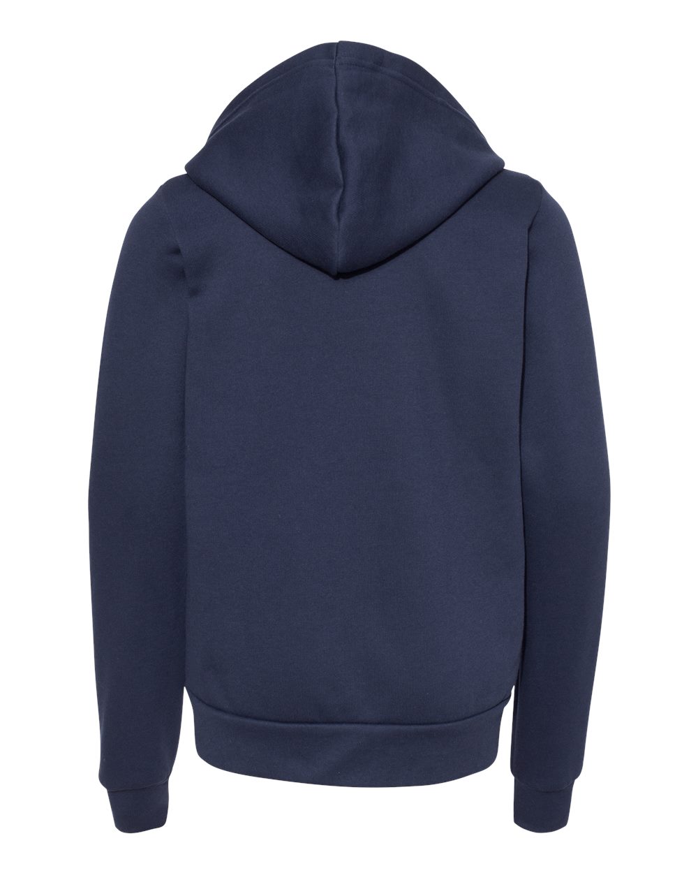 BELLA + CANVAS 3739Y Youth Sponge Fleece Full-Zip Hoodie Sweatshirt in Navy, back