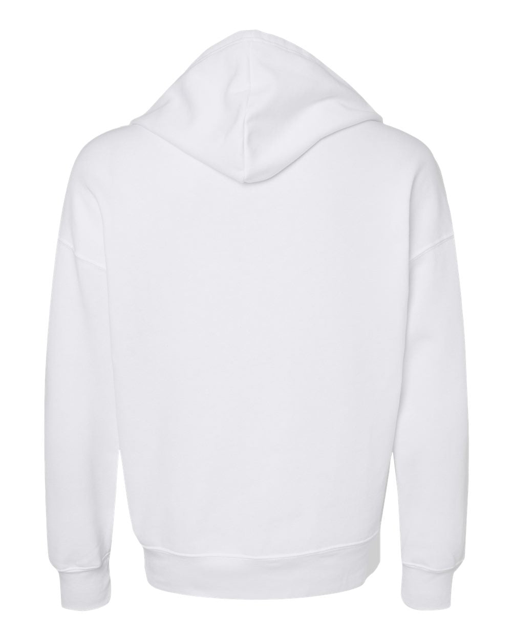 BELLA + CANVAS 3759 Unisex Sponge Fleece DTM Full-Zip Hoodie Sweatshirt in White, back