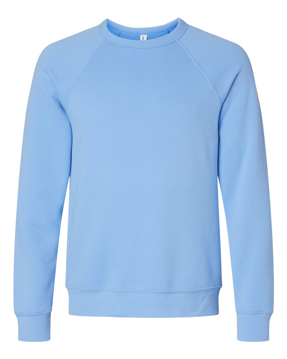 BELLA + CANVAS 3901 Unisex Sponge Fleece Raglan Crewneck Sweatshirt in Carolina Blue