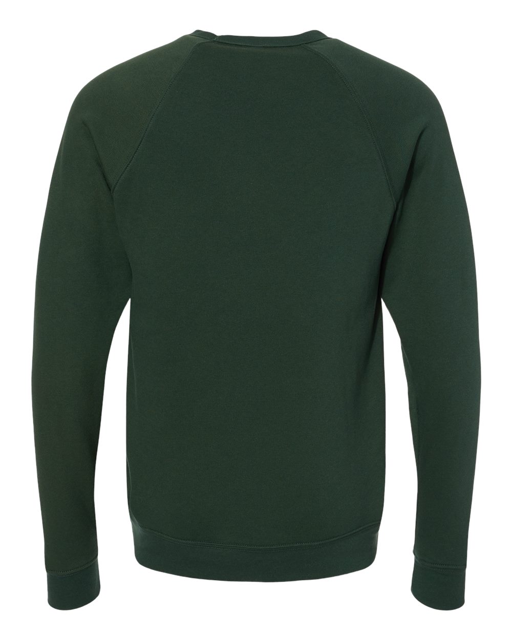 BELLA + CANVAS 3901 Unisex Sponge Fleece Raglan Crewneck Sweatshirt in Forest, back