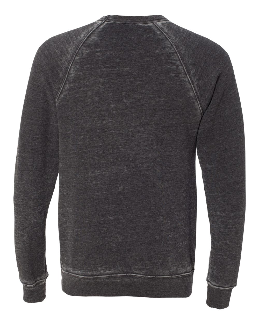 BELLA + CANVAS 3901 Unisex Sponge Fleece Raglan Crewneck Sweatshirt in Grey Acid Wash, back