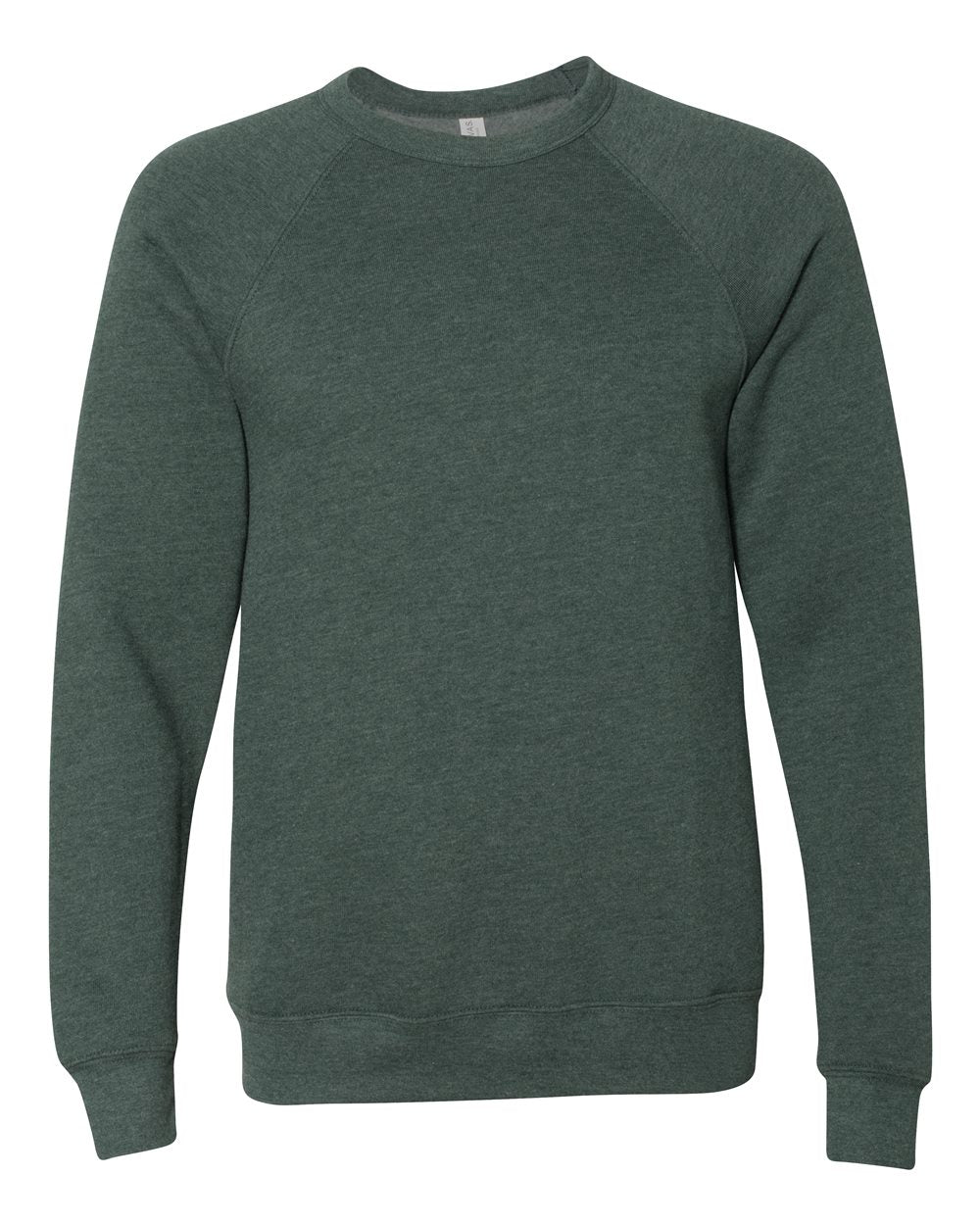 BELLA + CANVAS 3901 Unisex Sponge Fleece Raglan Crewneck Sweatshirt in Heather Forest