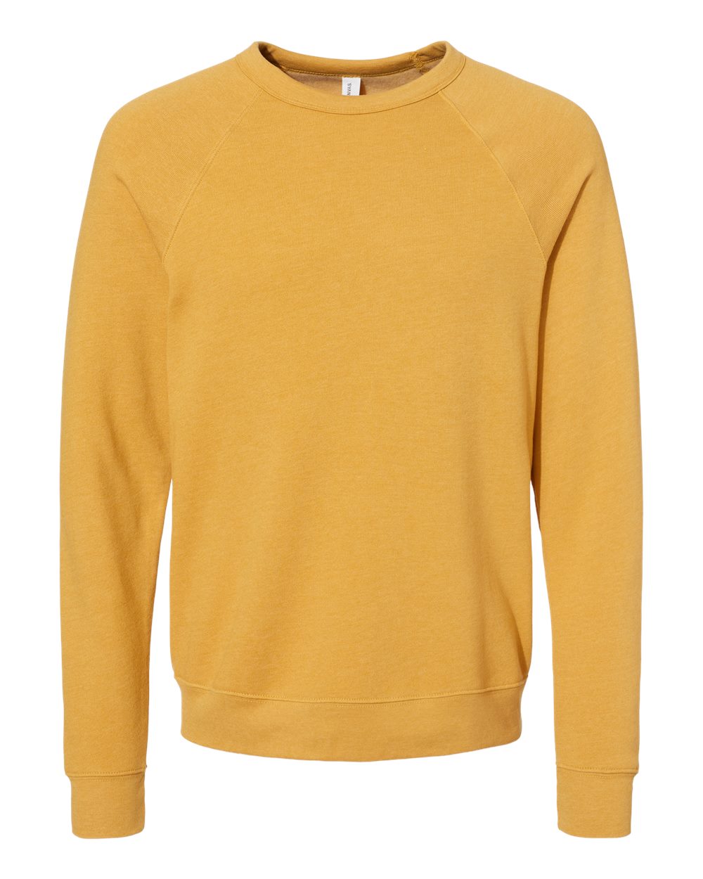 BELLA + CANVAS 3901 Unisex Sponge Fleece Raglan Crewneck Sweatshirt in Heather Mustard