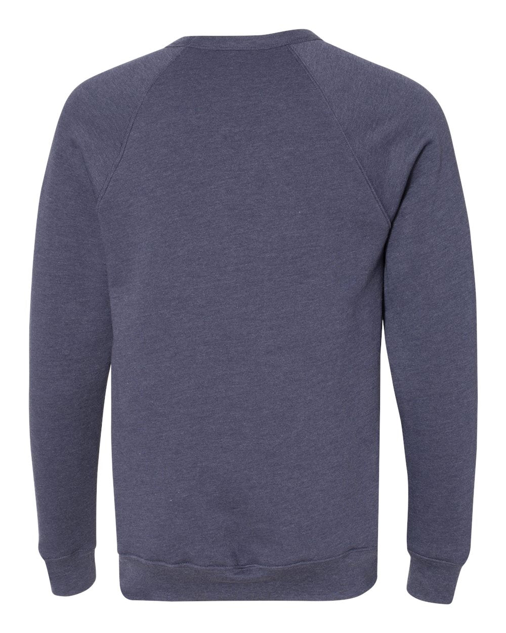 BELLA + CANVAS 3901 Unisex Sponge Fleece Raglan Crewneck Sweatshirt in Heather Navy, back