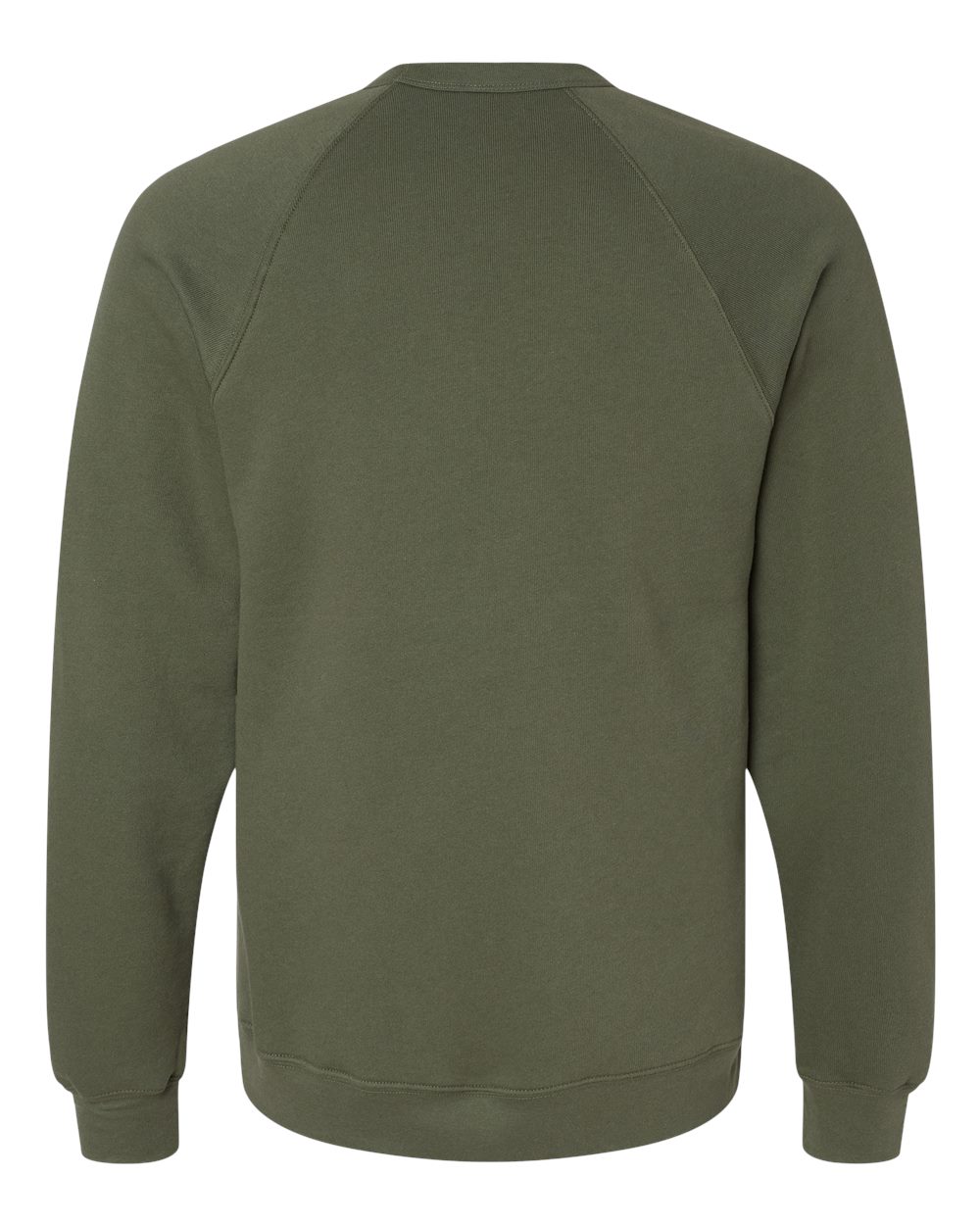 BELLA + CANVAS 3901 Unisex Sponge Fleece Raglan Crewneck Sweatshirt in Military Green, back
