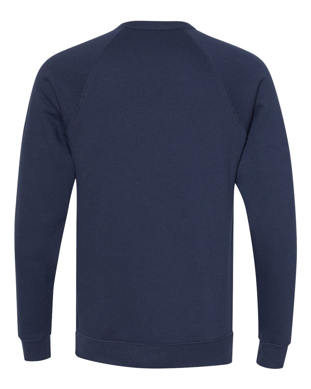 BELLA + CANVAS 3901 Unisex Sponge Fleece Raglan Crewneck Sweatshirt in Navy, back