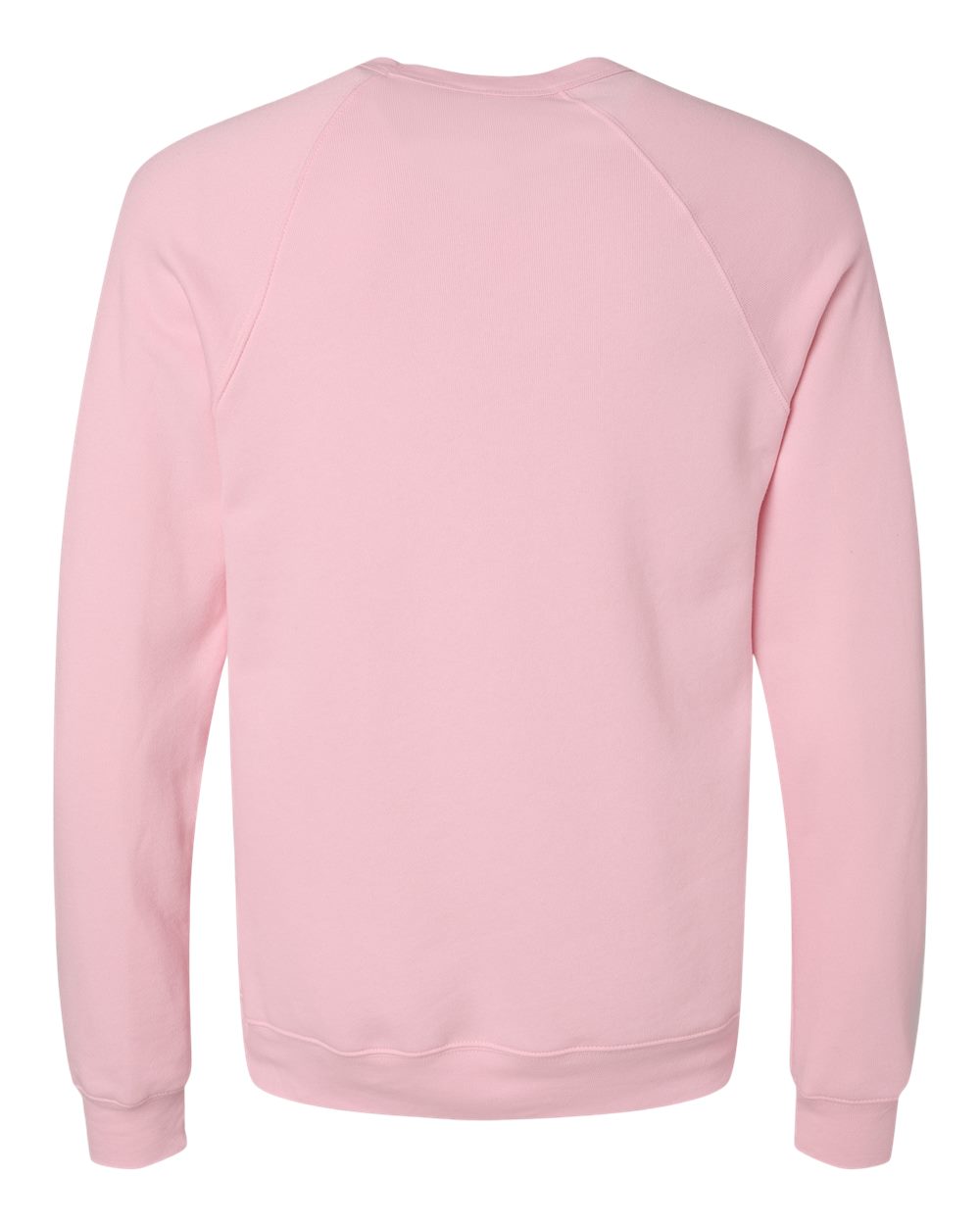 BELLA + CANVAS 3901 Unisex Sponge Fleece Raglan Crewneck Sweatshirt in Pink, back
