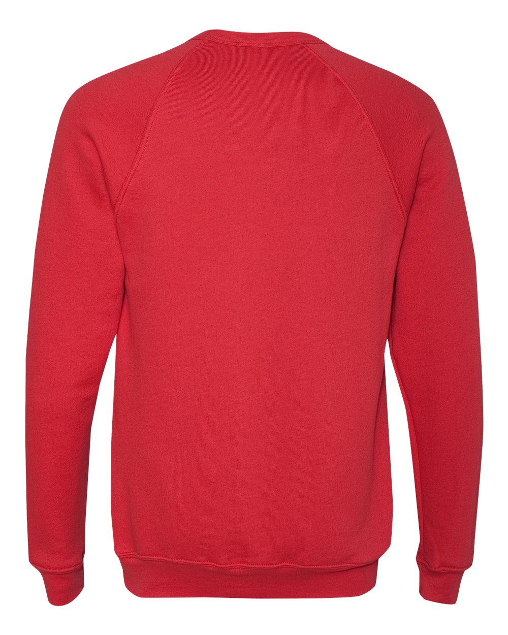BELLA + CANVAS 3901 Unisex Sponge Fleece Raglan Crewneck Sweatshirt in Red, back