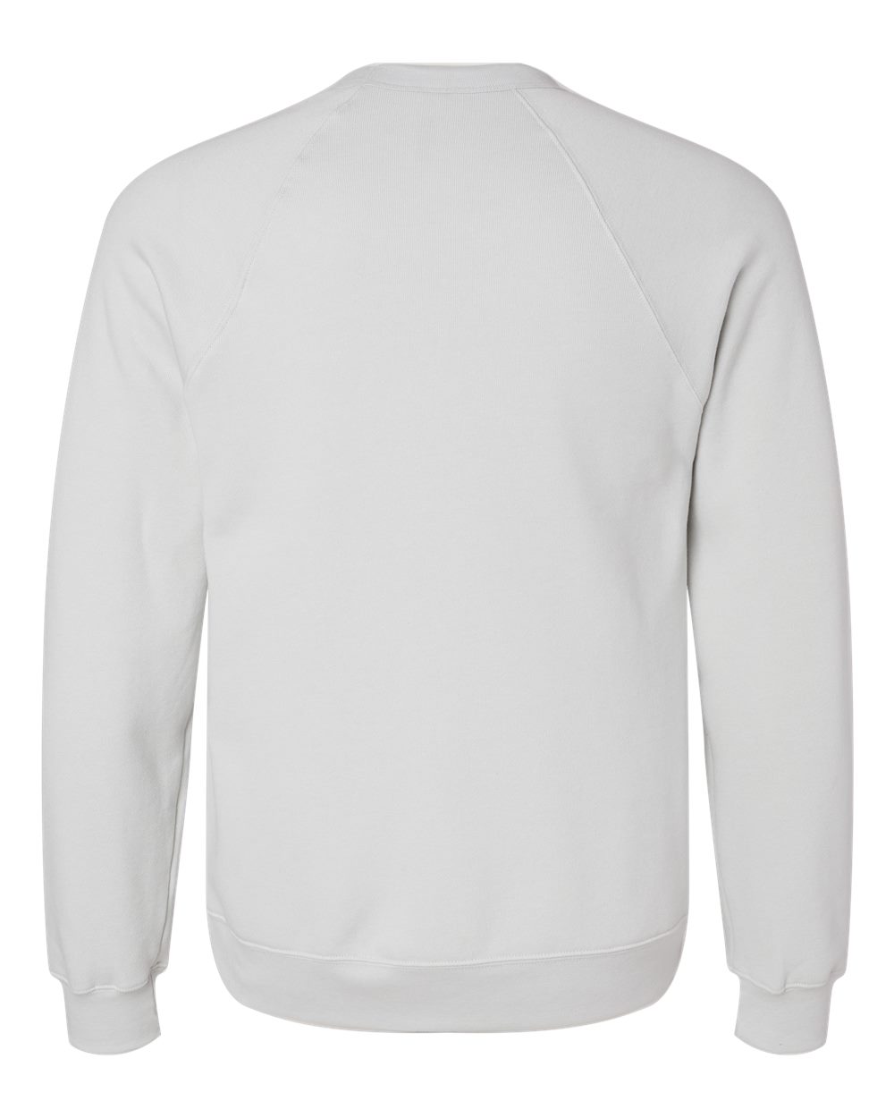 BELLA + CANVAS 3901 Unisex Sponge Fleece Raglan Crewneck Sweatshirt in Silver, back