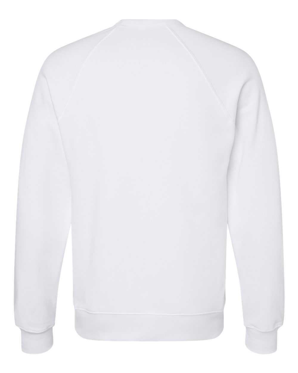 BELLA + CANVAS 3901 Unisex Sponge Fleece Raglan Crewneck Sweatshirt in White, back
