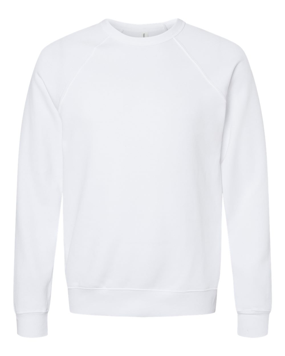 BELLA + CANVAS 3901 Unisex Sponge Fleece Raglan Crewneck Sweatshirt in White