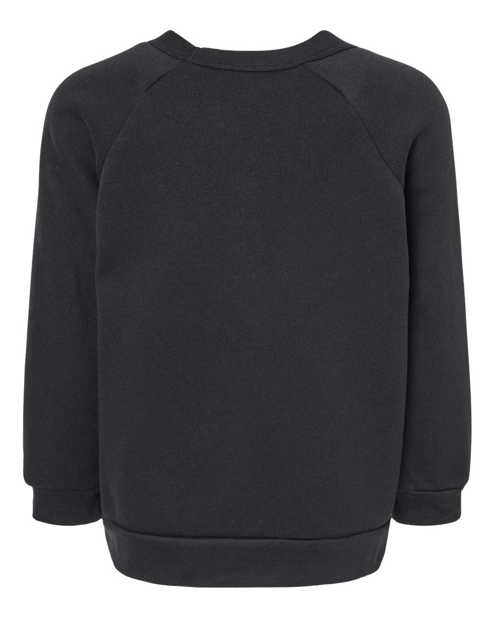BELLA + CANVAS 3901T Toddler Sponge Fleece Raglan Crewneck Sweatshirt in Black, back