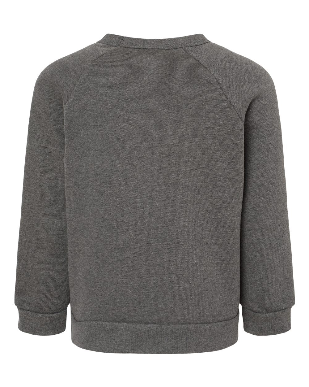 BELLA + CANVAS 3901T Toddler Sponge Fleece Raglan Crewneck Sweatshirt in Deep Heather, back