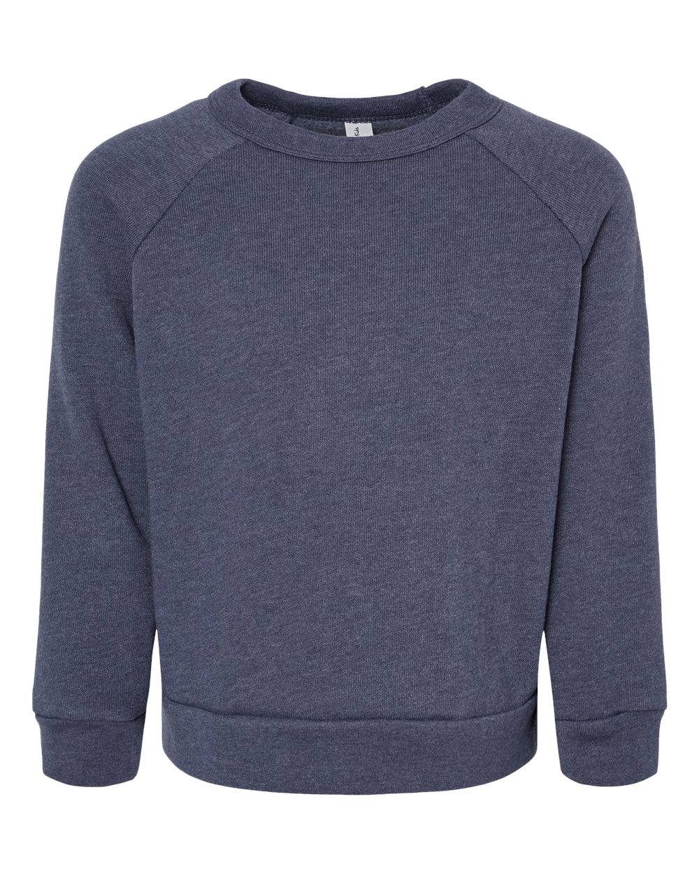 BELLA + CANVAS 3901T Toddler Sponge Fleece Raglan Crewneck Sweatshirt in Heather Navy