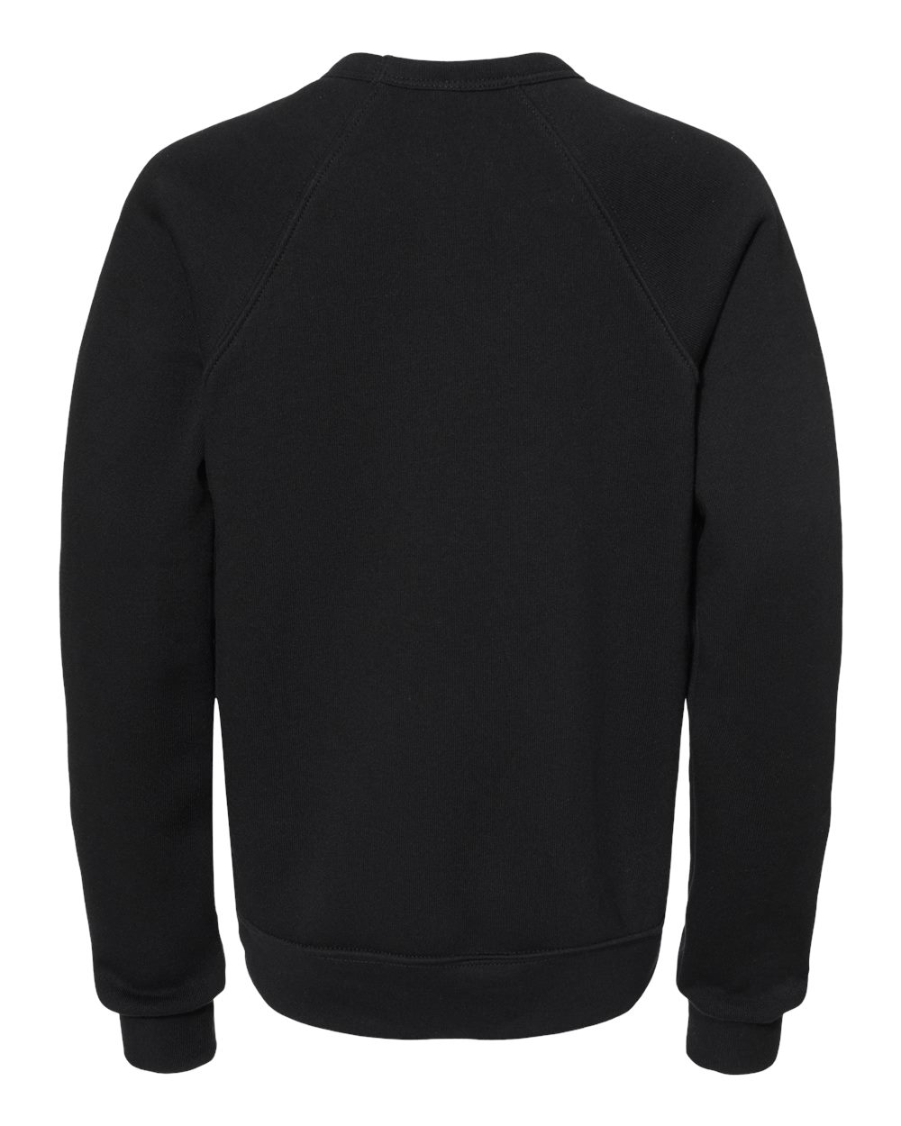 BELLA + CANVAS 3901Y Youth Sponge Fleece Crewneck Sweatshirt in Black, back