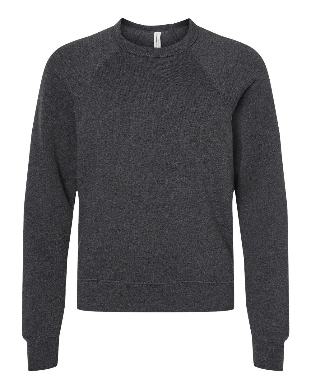 BELLA + CANVAS 3901Y Youth Sponge Fleece Crewneck Sweatshirt in Dark Grey Heather