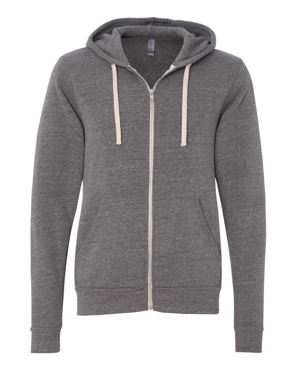 BELLA + CANVAS 3909 Unisex Triblend Sponge Fleece Full-Zip Hoodie Sweatshirt in Grey Triblend