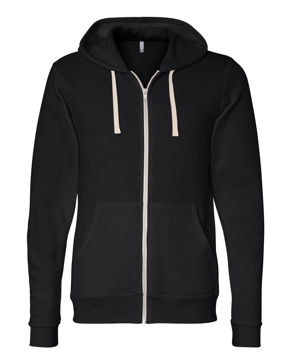 BELLA + CANVAS 3909 Unisex Triblend Sponge Fleece Full-Zip Hoodie Sweatshirt in Solid Black Triblend
